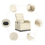 vidaXL Fauteuil inclinable électrique Crème Similicuir