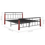 vidaXL Cadre de lit sans matelas métal bois de chêne massif 160x200 cm