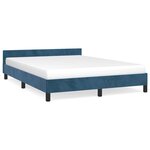 vidaXL Cadre de lit avec tête de lit Bleu foncé 140x200 cm Velours