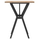 vidaXL Table à manger cadre en Y 60x60x75 5cm bois de pin massif fonte