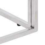 vidaXL Table basse argenté acier inoxydable et verre trempé