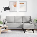 Canapé d'angle 3 places vidaXL Gris Nuage 160 cm Tissu