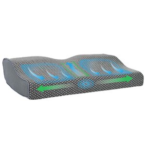 vidaXL Oreiller avec oreiller Gris 60 x 34 x 11 cm Polyester