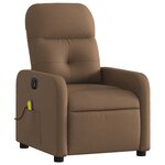 vidaXL Fauteuil inclinable de massage électrique marron tissu