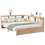 vidaXL Lit bibliothèque sans matelas 140x200 cm bois massif de pin