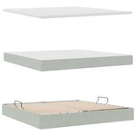 vidaXL Lit de Rangement avec stockage Gris clair 200 x 200 cm Velours