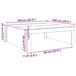 vidaXL Table basse Chêne sonoma 100x100x35 cm Bois d'ingénierie