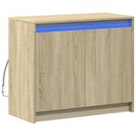vidaXL Buffet avec LED chêne sonoma 72x34x61 cm bois d'ingénierie