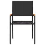 vidaXL Chaises de jardin empilables - Lot de 2 en poly rotin noir