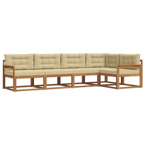 vidaXL Ensemble de canapés d'extérieur 5 pc Naturel et Beige