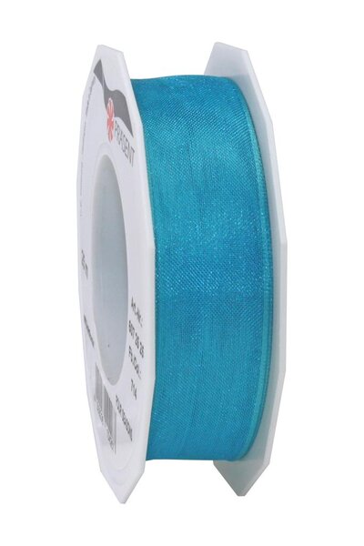 Organza four seasons 25-m-rouleau 25 mm bleu laitonné