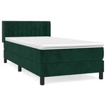 vidaXL Sommier à lattes de lit avec matelas Vert foncé 90x190 cm