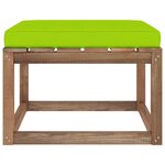 vidaXL Repose-pied de jardin avec coussin vert vif