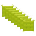 vidaXL Chaises de jardin avec coussins vert vif 8 Pièces Teck massif