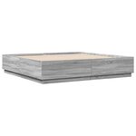 vidaXL Cadre de lit avec lumières LED sonoma gris 200x200 cm