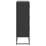 vidaXL Buffet noir 68 5x38 5x123 5 cm acier