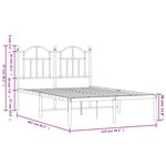 vidaXL Cadre de lit métal sans matelas avec tête de lit noir 120x200cm
