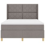 Lit Box Spring vidaXL avec matelas en taupe 140x190 cm en tissu