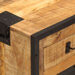 vidaXL Buffet 80x31x66 cm bois de manguier brut massif et métal