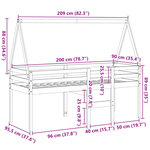 vidaXL Lit haut avec toit blanc 80x200 cm bois de pin massif