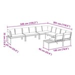 vidaXL Salon de jardin 6 Pièces avec coussins noir aluminium