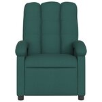 vidaXL Fauteuil inclinable de massage vert foncé tissu