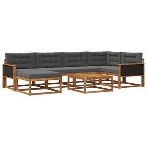 vidaXL Ensemble de canapés d'extérieur 7 Pièces Naturel et Anthracite