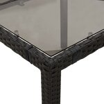 vidaXL Ensemble de bistro de jardin 7 Pièces coussins noir poly rotin