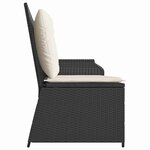 vidaXL Banc de jardin avec coussin Noir Poly rotin