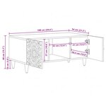 vidaXL Table basse Blanc 100 x 54 x 40 cm Bois de mangue massif