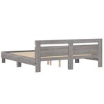 vidaXL Cadre de lit avec tête de lit et LED sonoma gris 160x200 cm