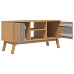 vidaXL Meuble TV OLDEN gris et marron 114x43x57 cm bois de pin massif