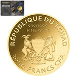 Monnaie en or 3000 francs g 0.031 (1/1000 oz) millésime 2023 tyrannosaurus rex 1/1000