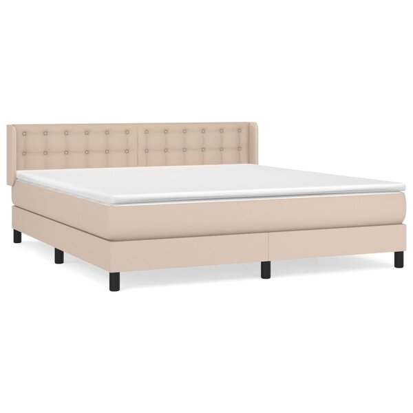 vidaXL Sommier à lattes de lit avec matelas Cappuccino 160x200 cm