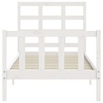 vidaXL Cadre de lit avec tête de lit blanc 90x200 cm bois massif