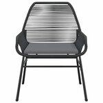 vidaXL Ensemble à manger de jardin coussins 7Pièces noir poly rotin verre