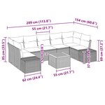 vidaXL Ensemble de canapés de jardin 8 pièces avec coussins beige en rattan synthétique et acacia