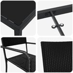 vidaXL Ensemble de salle à manger pour jardin 3 Pièces Noir Poly rotin