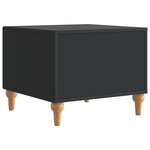 vidaXL Table basse avec tiroir Noir 49 x 50 x 40 cm Bois d'ingénierie