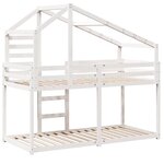 vidaXL Lit superposé sans matelas blanc 90x190 cm bois de pin massif