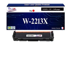 T3AZUR -Toner compatible avec W2213X (207X) pour HP Color LaserJet Pro MFP M282nw M283cdw M283fdn M283fdw - Magenta
