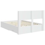 vidaXL Cadre de lit avec rangement et tête de lit Blanc