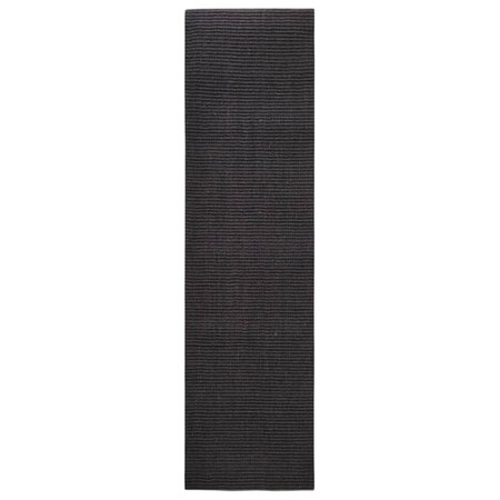 vidaXL Tapis Sisal naturel 80x300 cm Noir