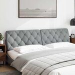 vidaXL Coussin de tête de lit gris clair 200 cm tissu
