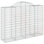 vidaXL Paniers à gabions arqués 4 Pièces 200x50x140/160 cm Fer galvanisé