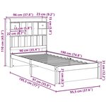 vidaXL Lit bibliothèque sans matelas blanc 90x190cm bois de pin massif