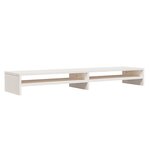 vidaXL Support de moniteur Blanc 100x24x13 cm Bois de pin solide