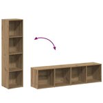 vidaXL Bibliothèque chêne artisanal 36x30x143 cm bois d'ingénierie