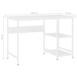 vidaXL Bureau d'ordinateur Blanc 105x50x72 cm MDF et métal