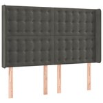 vidaXL Tête de lit avec oreilles Gris foncé 147x16x118/128 cm Velours
